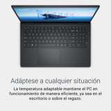 Dell 15 Ordenador Portátil DC15250 15.6" FHD 120Hz, Intel Core i3-1300U, 8GB RAM DDR4, 512GB SSD, Intel UHD, Windows 11 Home, Teclado retroiluminado QWERTY Español – Negro Carbón