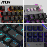 MSI Strike 600 Silent FR Teclado Gaming Silencioso - Interruptores táctiles Kailh Midnight Pro Silent, Teclas ergonómicas, Base Antideslizante, RGB Mystic Light por Tecla, USB 2.0 - Tamaño Completo
