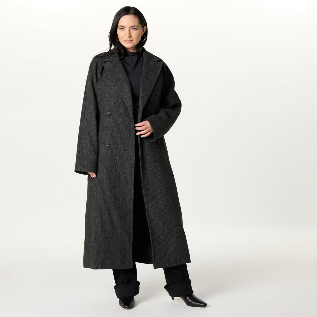 The Drop Jessy Elongated Overcoat Abrigos, Espiga Gris, XXL