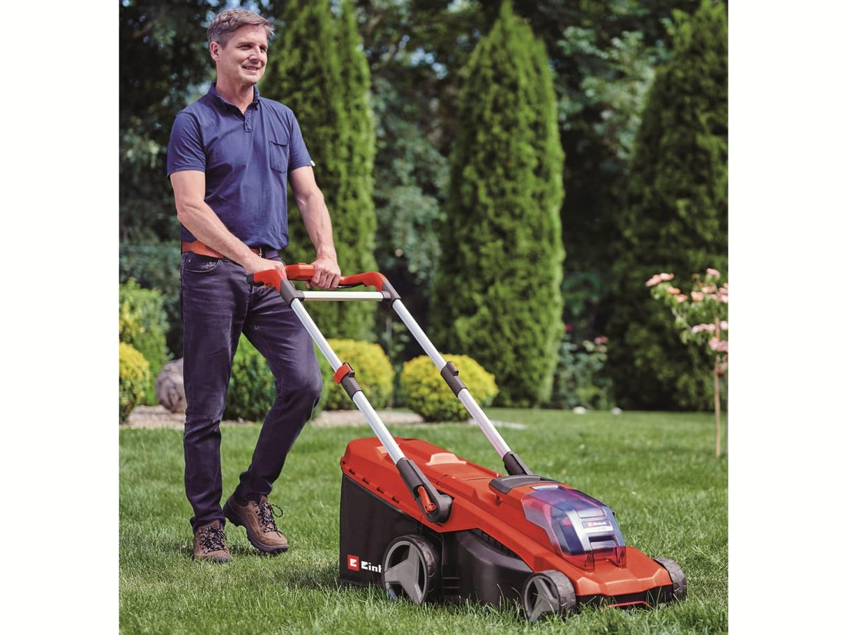 Einhell Cortacésped a batería RASARRO 36/42 Kit Power X-Change (36 V, 42 cm ancho de corte, hasta 550 m², Brushless, función de mulching, 50L bolsa recolectora, con 2x 4,0 Ah baterías y cargador)