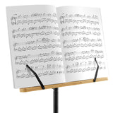 Theodore - Soporte de madera de bambú para música orquestal, soporte de música de escritorio de bambú con base de trípode