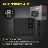 OVERMAX Multipic 4.2 Proyector Nativo Full HD 1080p, proyector de hasta 200", Home Cinema Compacto de 4500 lúmenes, WiFi, Bluetooth, Panel de Control táctil, relación de Aspecto: 16:9, 4:3