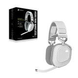Corsair HS80 RGB WIRELESS Auriculares Inalámbricos para Juegos Multiplataforma RGB - Dolby Atmos - Micrófono Omnidireccional - Compatible con iCUE - PC, Mac, PS5, PS4 - Blanco
