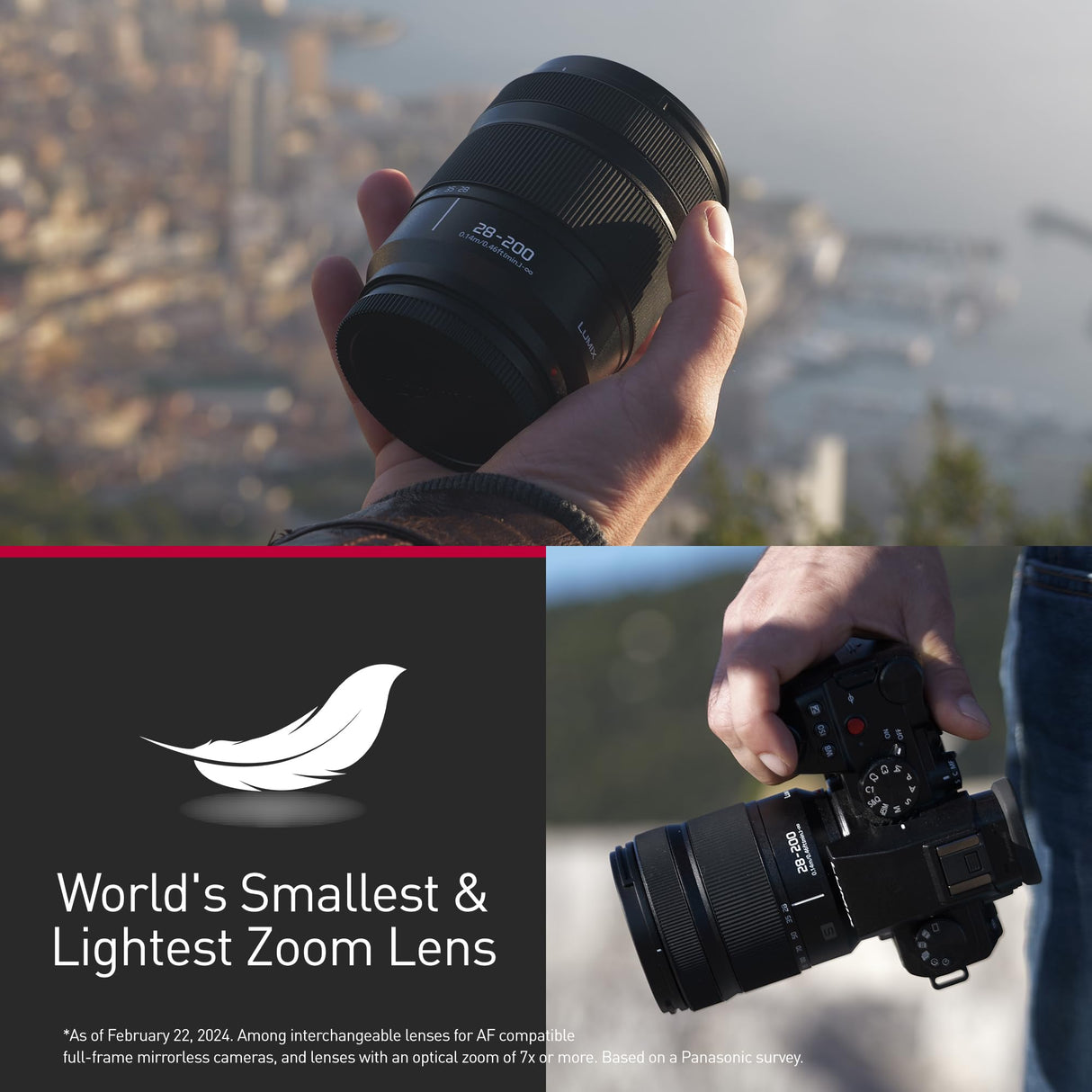 Panasonic Lumix S-R28200E 28-299mm F4.0-7.1 Lente Macro OIS, Lente de Fotograma Completo, Lente Zoom Ancho y Largo, IS 2 Dual, Resistente Al Polvo/Salpicaduras/Congelación, Ideal para Vídeo 4K, Negro