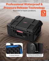 VEVOR Funda rígida resistente a la intemperie, funda protectora resistente con espuma precortada, ruedas y asas retráctiles para viajes, caza, militar, táctica, funda impermeable IP67 para cámaras