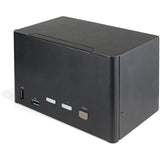 StarTech.com Switch Conmutador KVM de 2 Puertos DisplayPort 1.2 para 4 Monitores - DP HDR UHD 4K de 60Hz - Hub Ladrón de 2 Puertos USB 3.0 (5Gbps) - 4 Puertos USB 2.0 Audio Hotkeys (SV231QDPU34K)