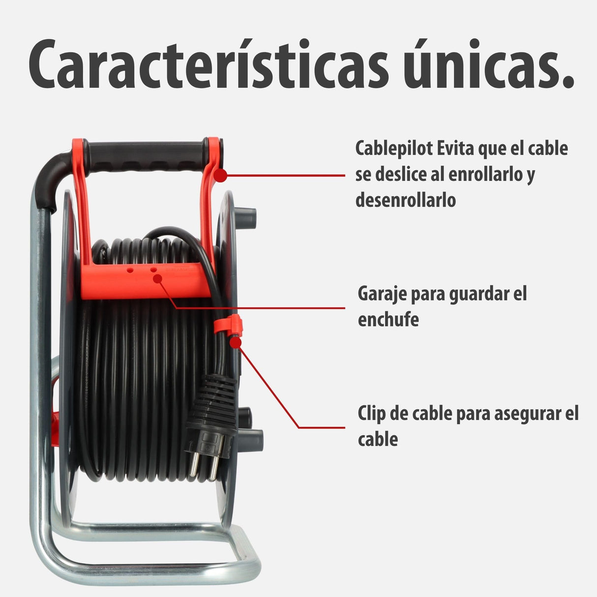 Brennenstuhl Enrollacables Garant V2 IP44 40m exterior (Made in Germany, 3 tomas de corriente con contacto de puesta a tierra, plástico especial)