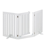 Relaxdays Niños Barrera Seguridad Perros, Animales, Valla Protección Mascotas, Puerta, 70x154cm, Plegable, 3 Paneles, Blanca, Tablero de Fibras