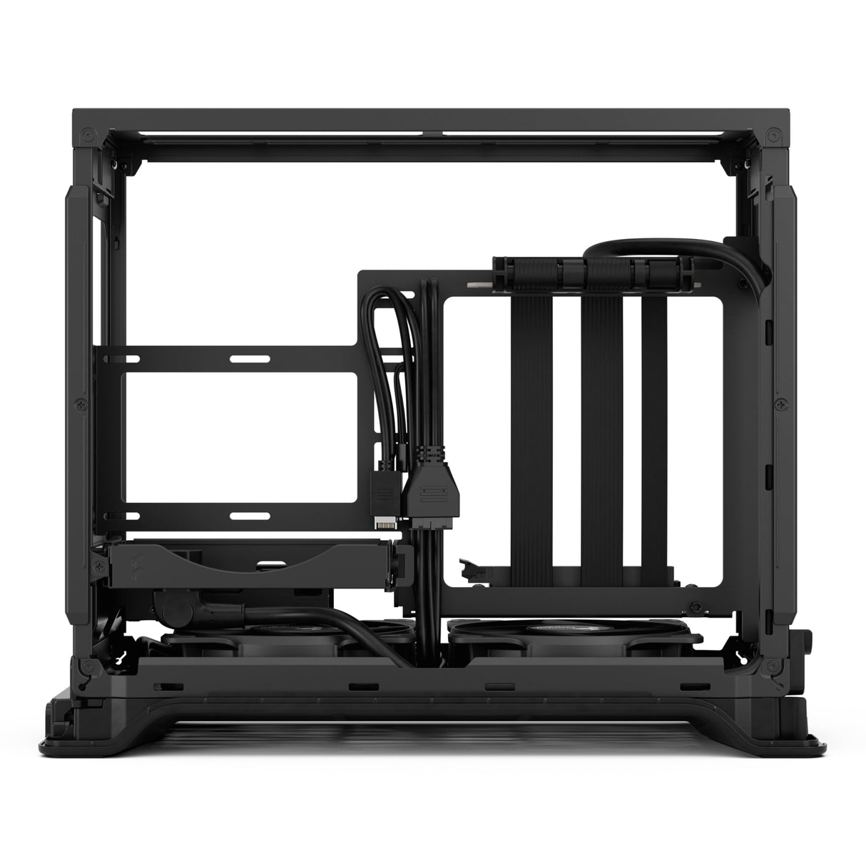 Fractal Design Era 2 ITX PC Case in Silver - Aluminio anodizado Elegante, Superficie de Nogal Macizo, Compatible con GPU de 3 Ranuras, Cable Riser PCIe 4.0 Incluido