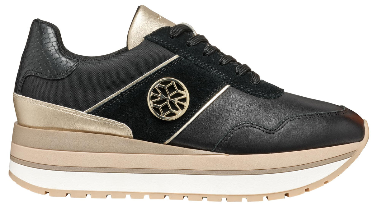 Geox D New KENCY A, Zapatillas Mujer, Black, 37 EU