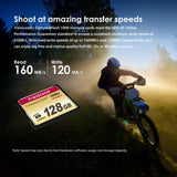 Transcend 128GB CompactFlash 1000 Memory Card, hasta 160/120 MB/s, Suitable para grabación de Video en resolución Ultra Alta Full HD, 3D y 4K UHDTV TS128GCF1000