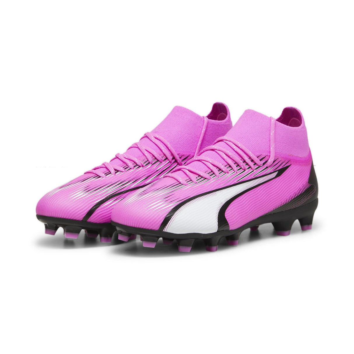 PUMA Ultra Pro FG/AG JR, Soccer Shoe, Poison Pink White Black, 37.5 EU