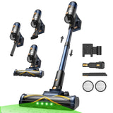 Vexilar V12 Aspiradora sin Cable 58KPa Potente Succión, Escoba Aspirador sin Cable Antienredos, Autonomía 50 Minutos, Filtración de 5 Etapas, Aspiradora para Suelo/Alfombra/Coche/Pelo de Mascotas