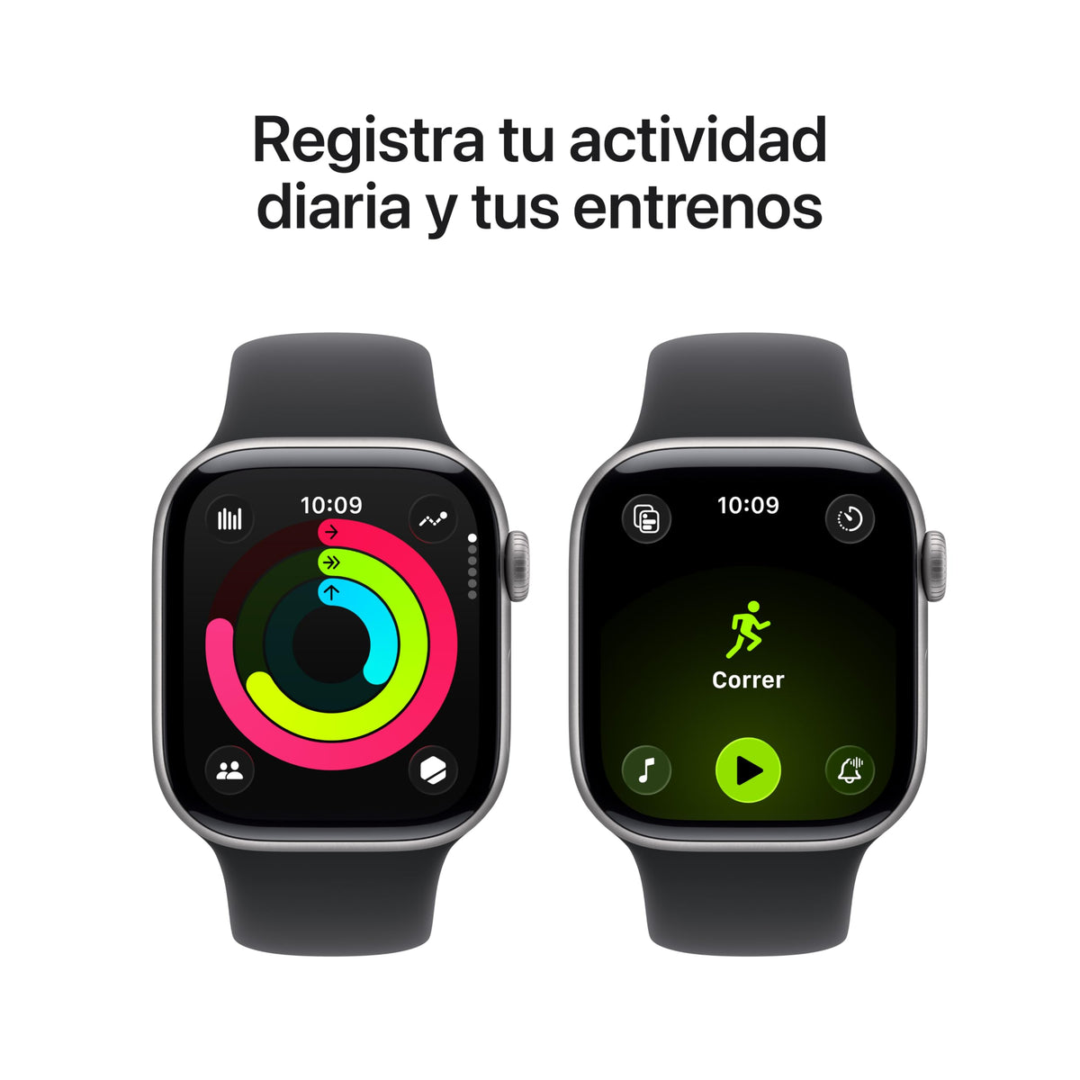 Apple Watch Series 11 GPS+Cellular con Caja de Aluminio en Gris Espacial de 42 mm y Correa Deportiva Negra-Talla S/M.Calidad del Sueño,monitores de entreno y Salud,Pantalla Siempre Activa