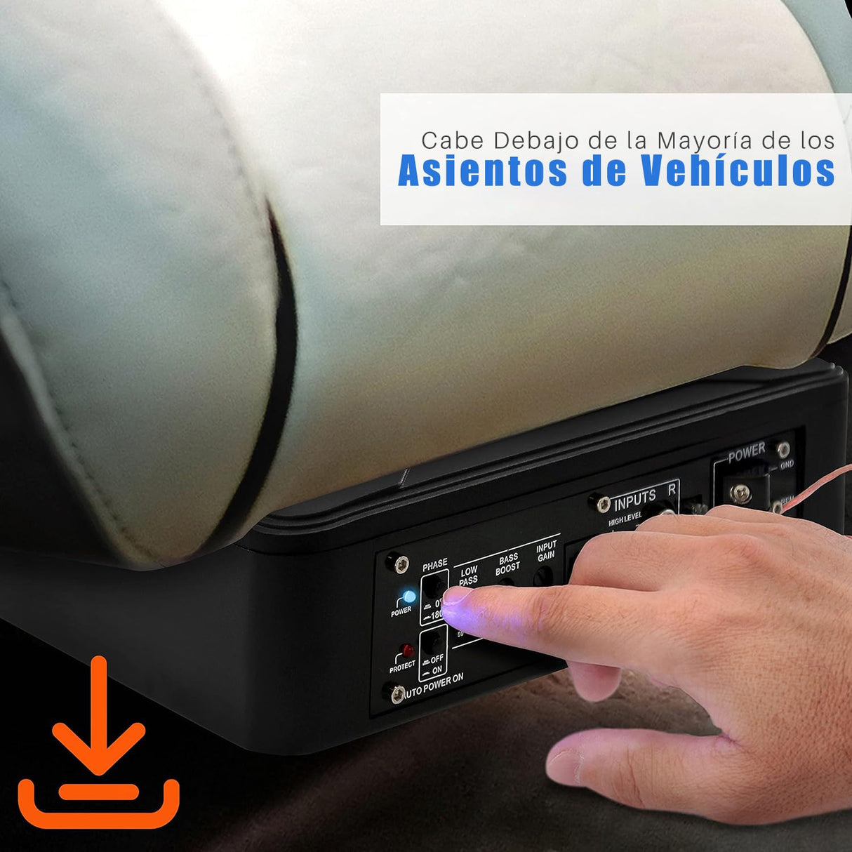Pyle Sistema de subwoofer Amplificado de Perfil, Audio para Coche, Bajo de 8”, Activo, Cerrado, Compacto, 600V, Amplificador Incorporado