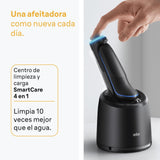 Braun Afeitadora Eléctrica Hombre Series 5, Máquina De Afeitar En Seco Y Mojado, 2 Modos De Afeitado, 50 Min De Uso, Centro De Limpieza, Recortadora De Precisión, Estuche De Viaje, 52-B7200CC, Azul