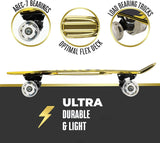 MONDO Toys-Chroma Gold Combo Pack-Monopatín Flash LED Ruedas | Casco & Protections Included – 25568 Street Ignite Poliuretano-Skate Protecciones oro-25568, tamaño único, Color, 55 x 15