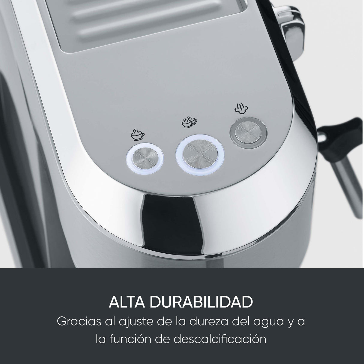 SEVERIN Máquina de café espresso Newspresa, máquina de portafiltro, bomba ULKA con 20 bares, boquilla espumadora de leche, depósito de agua de 1 L, para una o dos tazas, acero inox 1.350 W, KA 5997