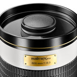 Walimex 16437 - Teleobjetivo para micro cuatro tercios (distancia focal fija 800 mm, apertura f/8, diámetro: 23 mm), negro y blanco