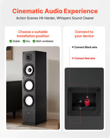 VEVOR Altavoz de Suelo de 2 Vías, con Tweeter de 2,54 cm y Woofer de 16,51 cm, Potencia Máxima de 200 W, Respuesta de Frecuencia de 70 Hz a 20 kHz, Carcasa Robusta de MDF, para Audio Doméstico