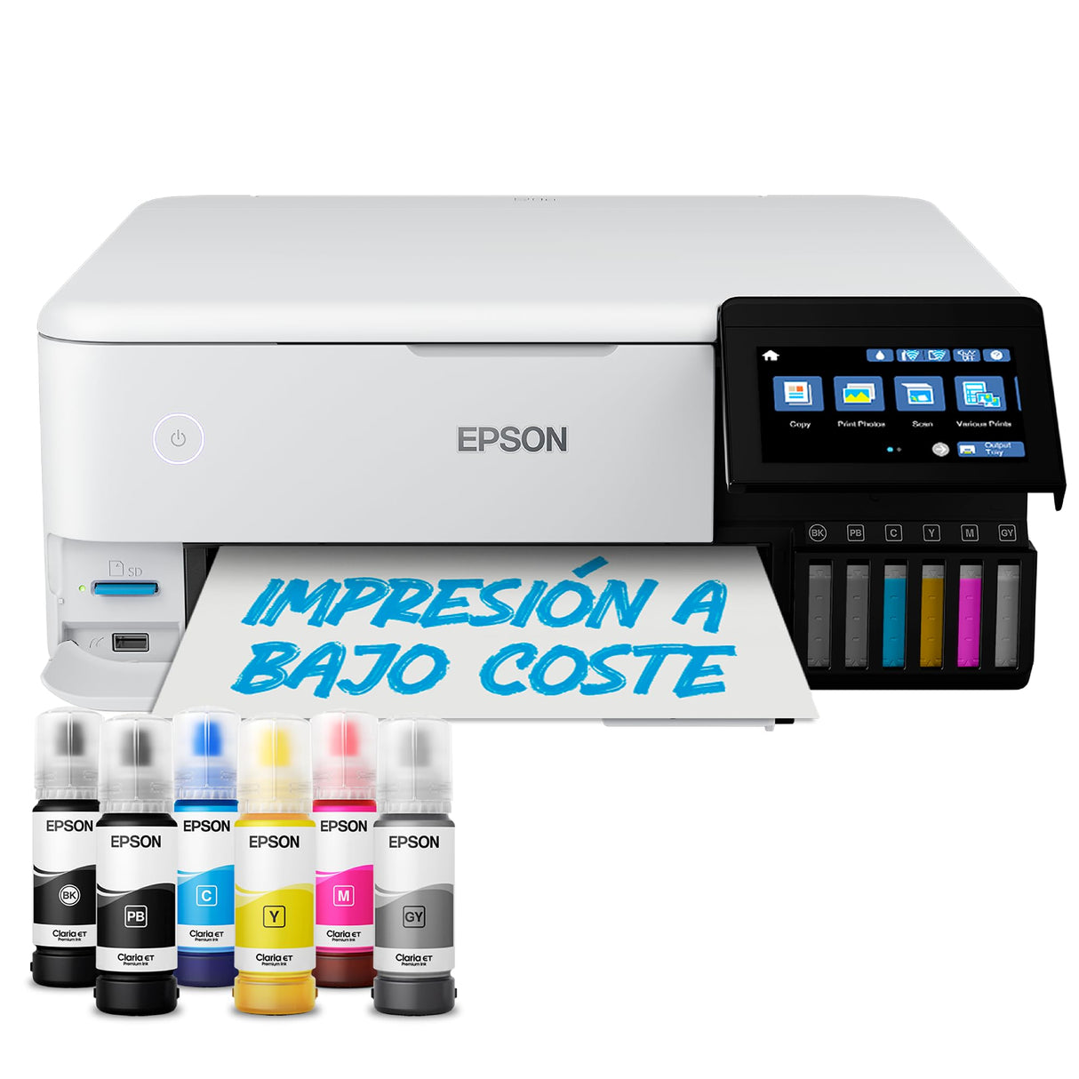 Impresora fotográfica EcoTank ET-8500 A4 con depósito de tinta y Wi-Fi