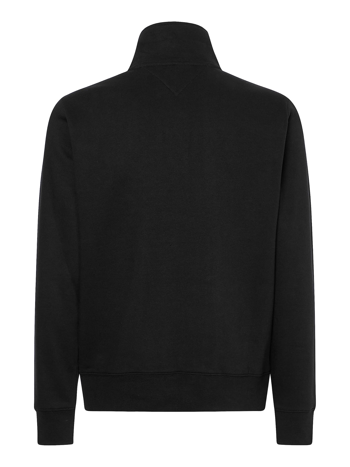 Tommy Hilfiger Hombre Sudadera con Cremallera Mockneck con Media Cremallera, Negro (Black), M