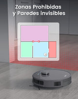 LEFANT M1 Robot Aspirador y Fregasuelos, Navegación LiDAR, 5500 Pa, Autonomía de 150min, Mapeo Multinivel, Zonas Prohibidas, Aspirador Robot para Mascotas, Gris