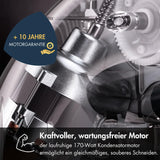 GRAEF Master M20 - Cortafiambres eléctrico, Made in Germany, 170 W, cuchilla completa Ø170 mm, metálico, corte fino 0-20 mm, plata