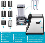 COOCHEER - Cortador eléctrico de verduras (250 W, calibre grande, mejorado, de acero inoxidable, con 5 cuchillas para varios vegetales