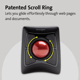 Kensington K72359WW - Trackball Expert Mouse Inalámbrico, Bluetooth o USB, 4 Botones Programables, con Seguimiento Óptico DiamondEye, Ambidiestro, Reposamuñecas Extraíble, Scroll Ring, Rojo, 55 mm