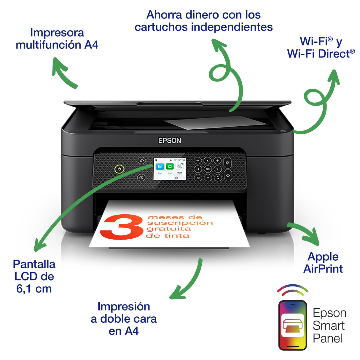Impresora de inyección de tinta multifunción Expression XP-4200 A4 con conectividad inalámbrica y 3 meses gratis de suscripción ReadyPrint Flex*