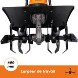 RURIS Motobinadora eléctrica 120RE - 1200W, Ancho 400 mm, Profundidad 220 mm, 24 Cuchillos, Freno electrónico, 2 Ruedas, Ligera y silenciosa