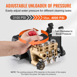VEVOR Bomba para Hidrolavadora Émbolo Triple Horizontal con Eje de 25,4mm 4000 PSI 4,0 GPM Kit de Repuesto para Hidrolavadora con 5 Boquillas, Compatible con Simpson MorFlex 40224, 40225, 40226