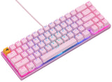 Glorious Gaming GMMK 2 Compact 65% - Teclado gaming mecánico, compacto TKL 65%, carcasa de aluminio, personalizable, keycaps dobles, switches Fox, RGB, distribuciones QWERTY estadounidense - Rosa