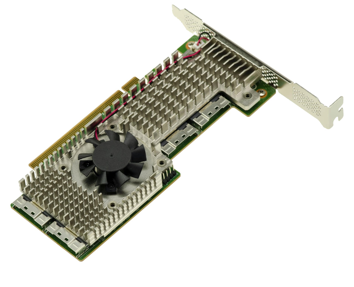KALEA-INFORMATIQUE Tarjeta controladora Switch PCIe 4.0 con 4 Puertos SFF-8654 8i para controlar hasta 8 SSD NVMe M2 M3 U2 U3 o Placas PCIe añadidas, chipset Broadcom PEX88048.