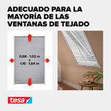 tesa® Cortina Mosquitera Plisada de Aluminio - Mosquitero Extensible para Claraboyas - Fácil Instalación sin Taladrar - Tecnología tesa Powerstrips® - Blanco