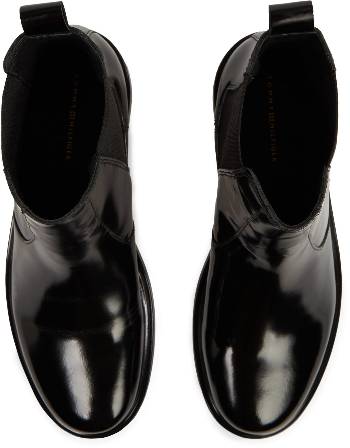 Tommy Hilfiger Botines Chelsea Mujer Abrasivato Leather brillantes, Negro (Black), 36