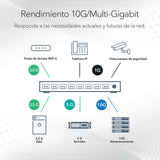 NETGEAR Switch de 8 puertos y 10 GB MS510TXM |Multigigabit gestionado Smart - 2x puertos SFP+ 10Gigabit - Montaje en sobremesa o en bastidor, y protección ProSAFE de por vida