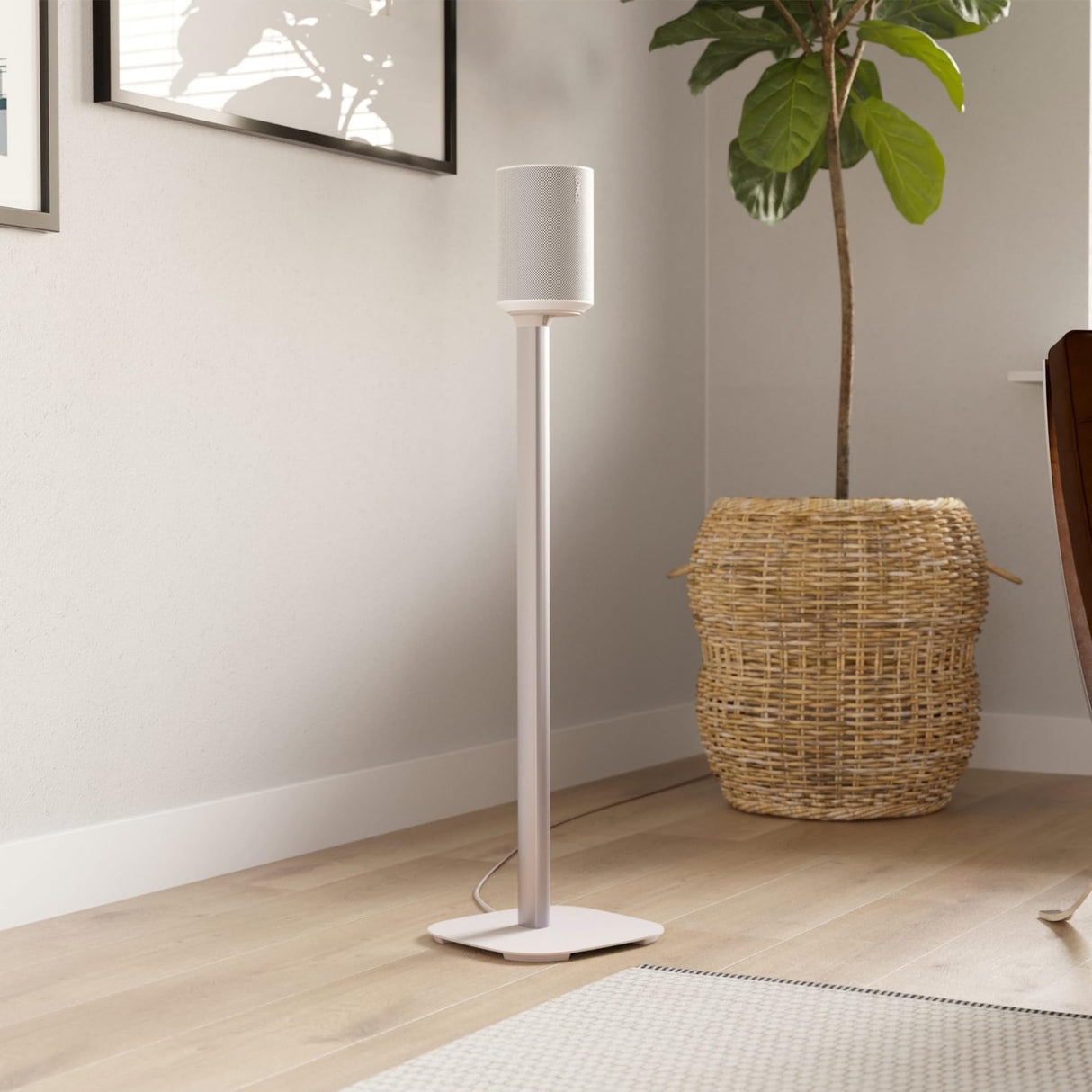 Vogel's SFS 4113 Pie de Altavoces para Sonos ERA 100, Sistema para colocación de Cables, Altura: 82 cm, Máx. 5 kg, Blanco