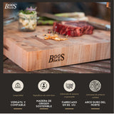 Boos Block Bloque de Cortar Extra Gruesa - Madera Cortar Cocina – Madera de Testa - Tabla Madera Cocina Grande - 38 x 38 x 7,5 cm