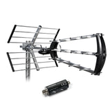 Metronic 415054 - Antena TDT Exterior 26 DB + Filtro de 694 MHz, 4G/5G, Plegable, Horizontal-Vertical, Toma F