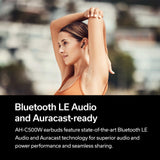 Denon AH-C500W - Auriculares intrauditivos inalámbricos, Resistentes al Agua, con micrófono Integrado, Color Blanco