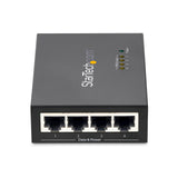 StarTech.com Inyector de Alimentación PoE Power over Ethernet Midspan 4 Puertos Gigabit RJ45 de Pared - 30,8W por Puerto - 802.3at af