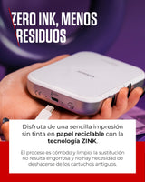 Canon Zoemini 2, Impresora Fotográfica Instantánea y compacta (para Smartphones), Impresión Zink sin Tinta sobre Papel Térmico (50x76 mm), Bluetooth 5.0, Carga USB-C, Blanco
