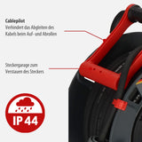 Brennenstuhl Garant CEE 1 V2 IP44 Carrete de Cable (CEE con Cable de 30 m en Negro, Fabricado en Alemania, Uso Permanente para Exteriores IP44)