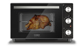 CASO TO 32 - Horno de sobremesa de acero inoxidable con Bandeja recogemigas y piedra para pizza, capacidad de 32 L, 1870 W de Potencia, hasta 230°C y 150 min - 5 modos de calor - negro