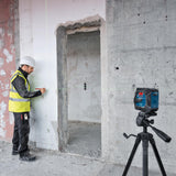 Bosch Professional Nivel láser GLL 20-22 G (soporte LB 10, láser verde, uso en interiores, doble fuente de alimentación, 2 pilas LR6 de 1,5 V, funda protectora)