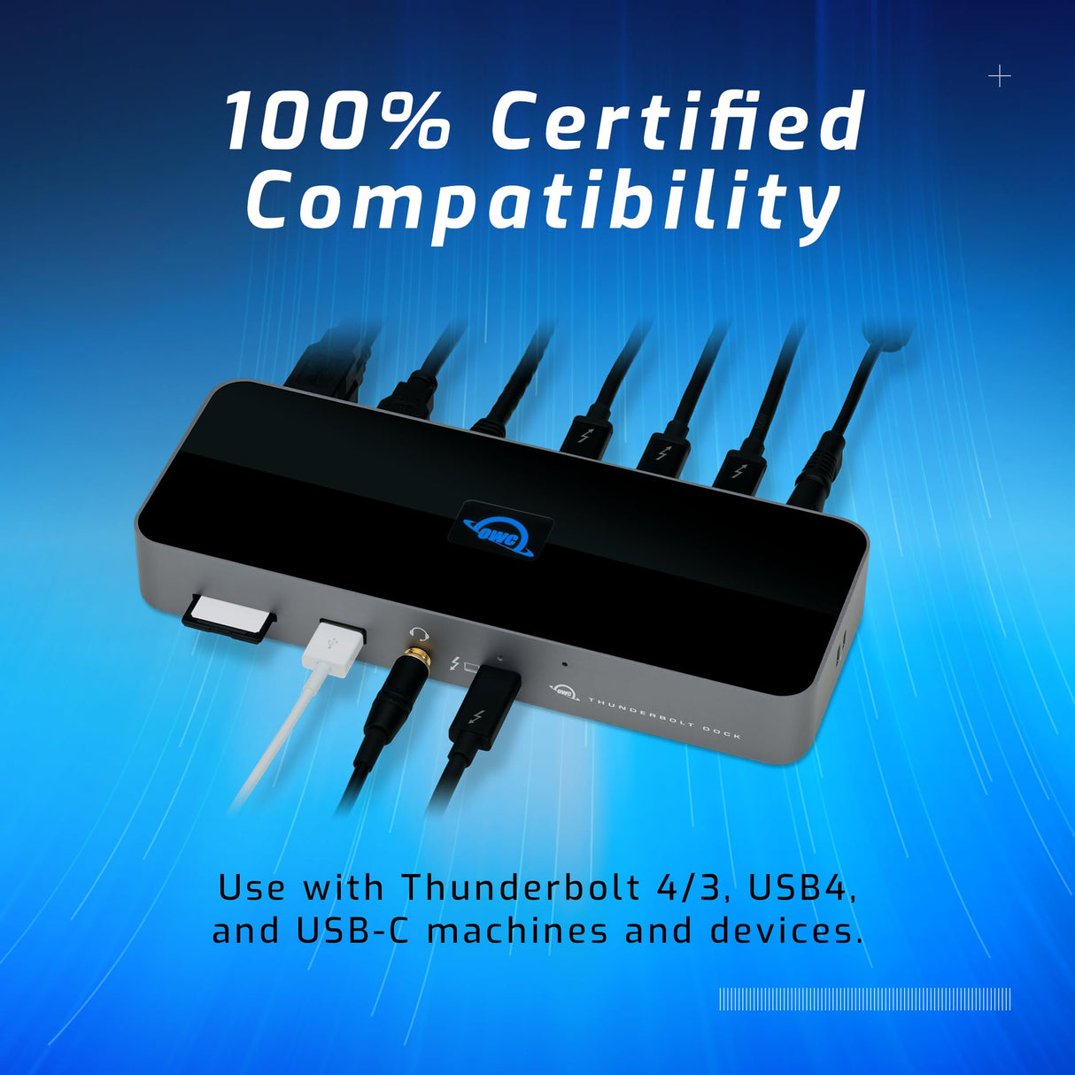 OWC Thunderbolt Dock con 11 Puertos, Pantallas 8k, 2X 4k @ 60Hz, 1x 4k @ 120Hz, Gigabit Ethernet, 3X TB4 (USB-C), 3X USB Gen 2 Tipo-A, 1x USB 2, Cable Incluido, Space Grey