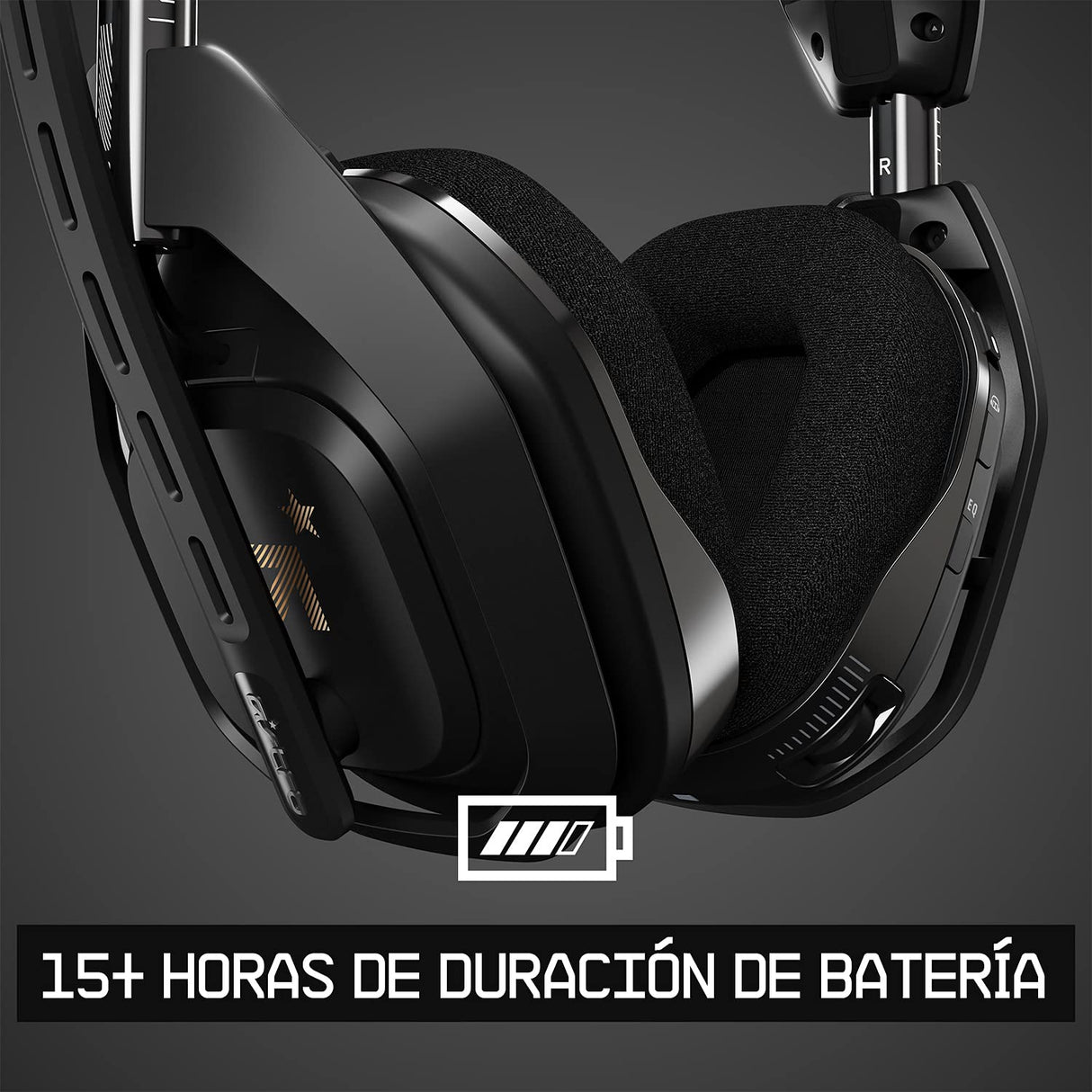 ASTRO Gaming A50 Auriculares inalámbricos para gaming y estación-base de carga, 4a gen, control de balance de juego, voz, 2.4 GHz, 15m alcance, Xbox Series X y S, Xbox One, PC - Negro/Oro