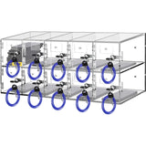 VEVOR Armario de Almacenamiento para teléfono móvil Cabina telefónica de acrílico con Cerradura 10 Ranuras 53x18x21,5 cm gabinete de Almacenamiento para teléfono con Llaves para Sala de reunión, Aula